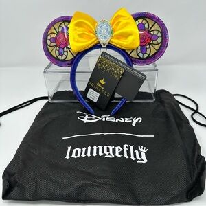 NWT Loungefly Disney Princess Ears Belle Beauty & Beast Stained Glass RARE